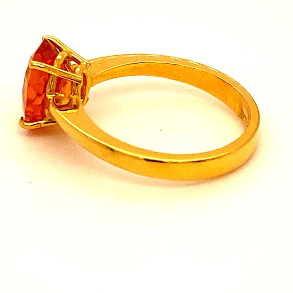 Mandarin Spessartine 3.10ct Solid 22K Gold Ring - Picture 5 of 6